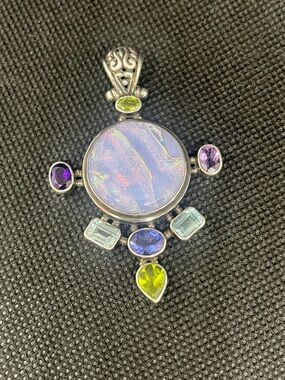 ✨VTG✨925 Dichro & Gemstone Pendant